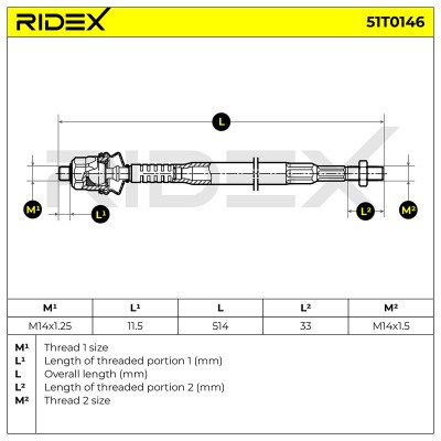 Drążek kierowniczy RIDEX 51T0146 51T0146 - foto 6