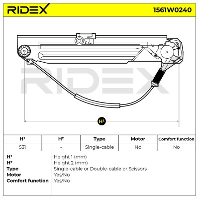 Podnośnik szyby RIDEX 1561W0240 1561W0240 - foto 5