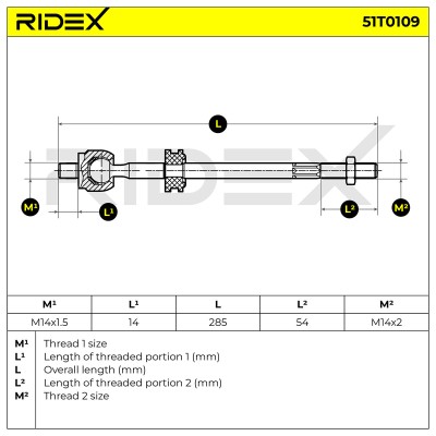 Drążek kierowniczy RIDEX 51T0109 51T0109 - foto 5