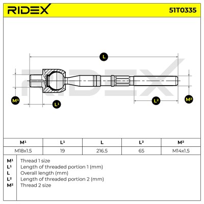 Drążek kierowniczy RIDEX 51T0335 51T0335 - foto 6