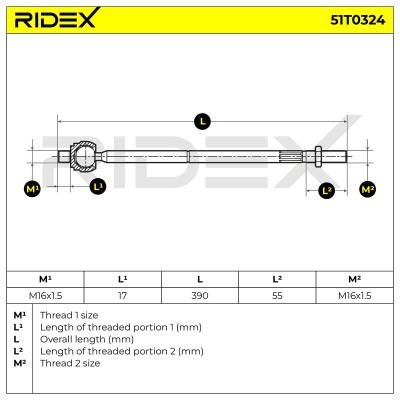 Drążek kierowniczy RIDEX 51T0324 51T0324 - foto 5