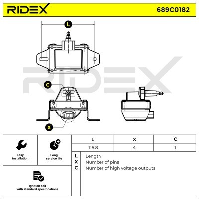 Cewka Zapłonowa RIDEX 689C0182 689C0182 - foto 4