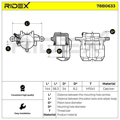 Zacisk Hamulcowy RIDEX 78B0633 78B0633 - foto 6