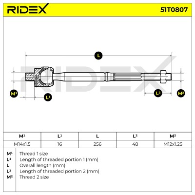 Drążek kierowniczy RIDEX 51T0807 51T0807 - foto 5