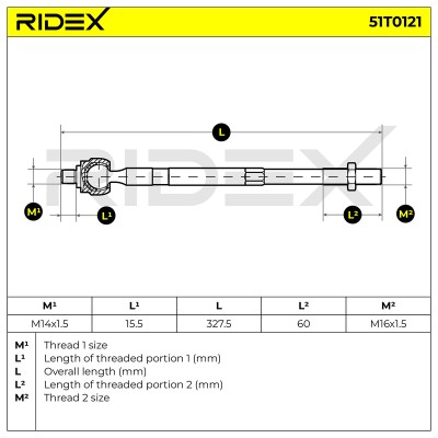 Drążek kierowniczy RIDEX 51T0121 51T0121 - foto 5