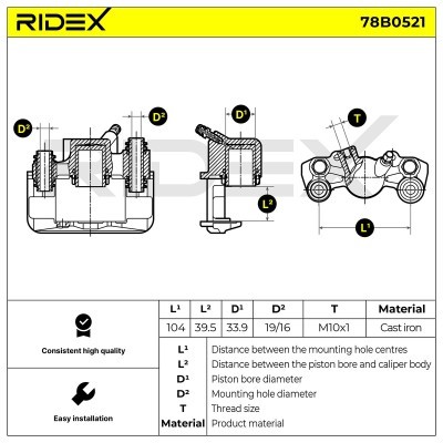 Zacisk Hamulcowy RIDEX 78B0521 78B0521 - foto 6