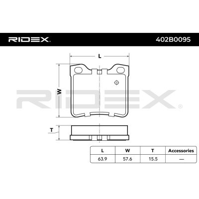 Klocki hamulcowe RIDEX 402B0095 402B0095 - foto 3