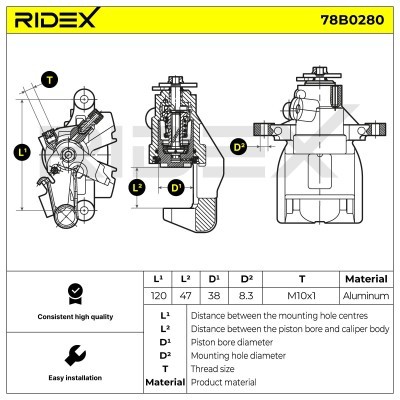 Zacisk Hamulcowy RIDEX 78B0280 78B0280 - foto 4
