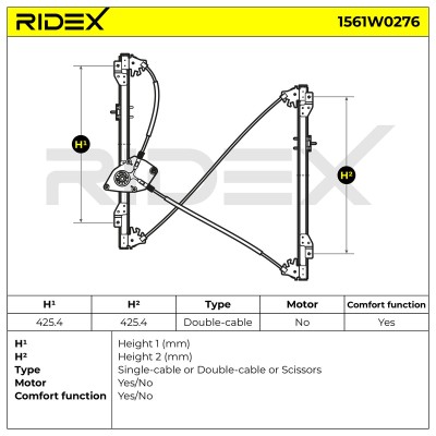 Podnośnik szyby RIDEX 1561W0276 1561W0276 - foto 8