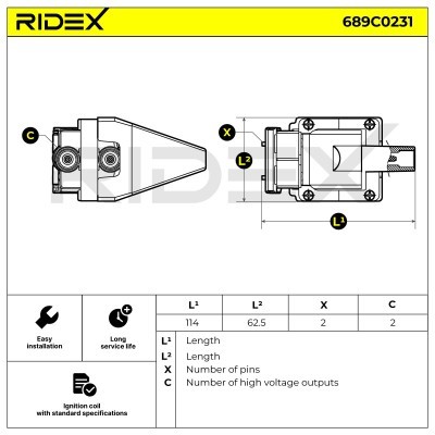 Cewka Zapłonowa RIDEX 689C0231 689C0231 - foto 2