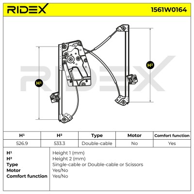 Podnośnik szyby RIDEX 1561W0164 1561W0164 - foto 6