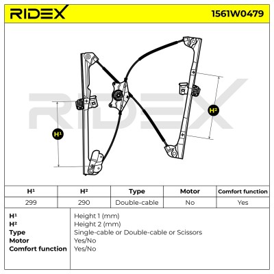 Podnośnik szyby RIDEX 1561W0479 1561W0479 - foto 6