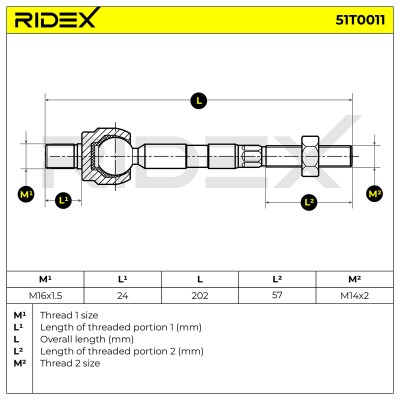 Drążek kierowniczy RIDEX 51T0011 51T0011 - foto 5