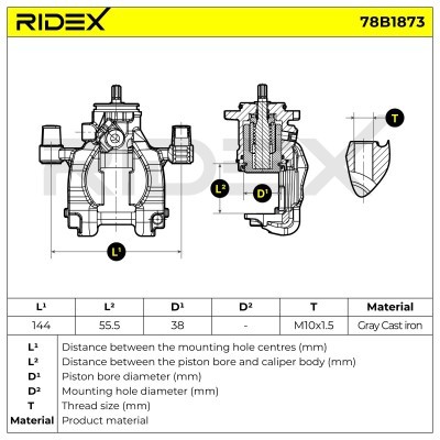 Zacisk Hamulcowy RIDEX 78B1873 78B1873 - foto 7