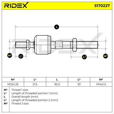Drążek kierowniczy RIDEX 51T0227 51T0227 - foto 7