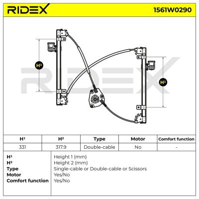 Podnośnik szyby RIDEX 1561W0290 1561W0290 - foto 7