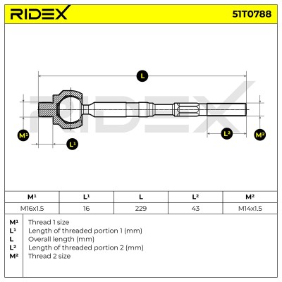 Drążek kierowniczy RIDEX 51T0788 51T0788 - foto 7