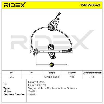 Podnośnik szyby RIDEX 1561W0342 1561W0342 - foto 7