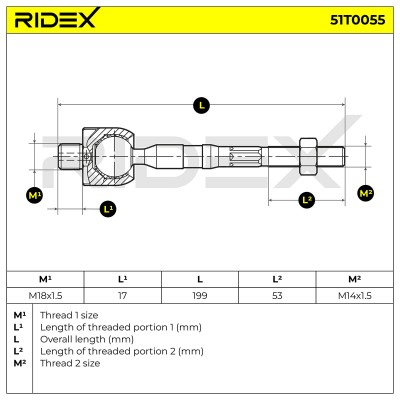Drążek kierowniczy RIDEX 51T0055 51T0055 - foto 7