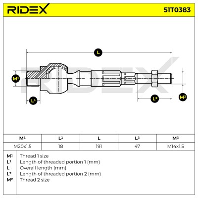Drążek kierowniczy RIDEX 51T0383 51T0383 - foto 7