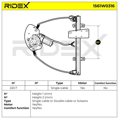 Podnośnik szyby RIDEX 1561W0316 1561W0316 - foto 6