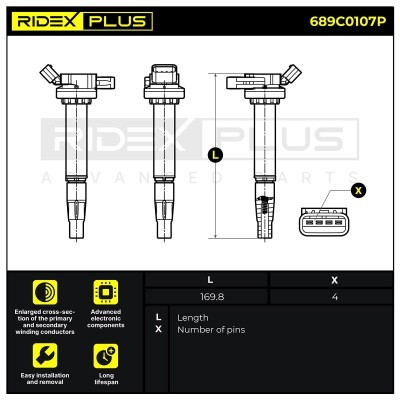 Cewka Zapłonowa RIDEX 689C0107P 689C0107P - foto 3