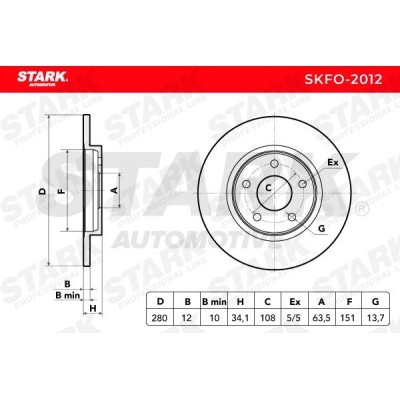 Tarcza hamulcowa Stark SKFO-2012 SKFO-2012 - foto 7
