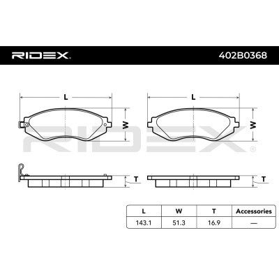 Klocki hamulcowe RIDEX 402B0368 402B0368 - foto 3