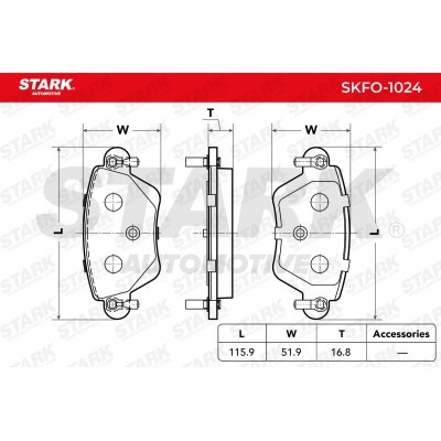 Klocki hamulcowe Stark SKFO-1024 SKFO-1024 - foto 2