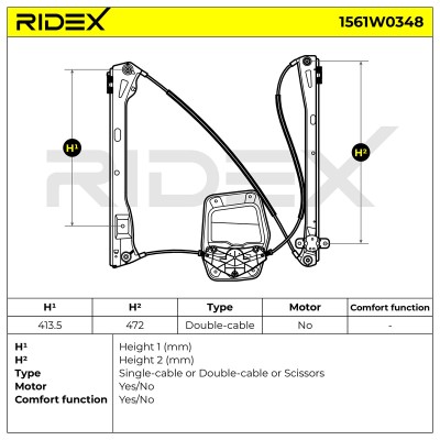 Podnośnik szyby RIDEX 1561W0348 1561W0348 - foto 6