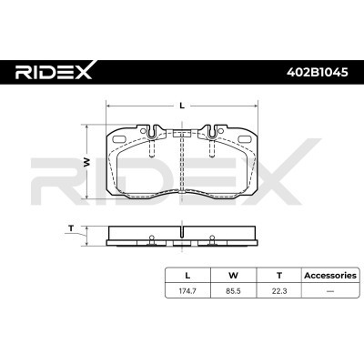 Klocki hamulcowe RIDEX 402B1045 402B1045 - foto 6