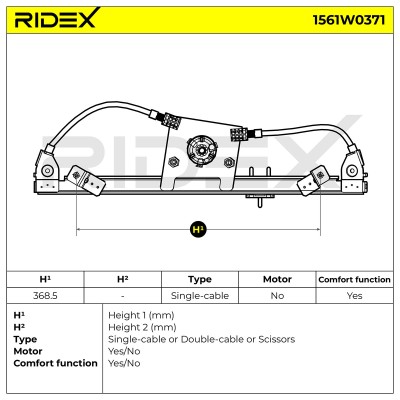Podnośnik szyby RIDEX 1561W0371 1561W0371 - foto 5