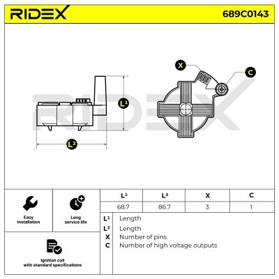Cewka Zapłonowa RIDEX 689C0143 689C0143 - foto 4