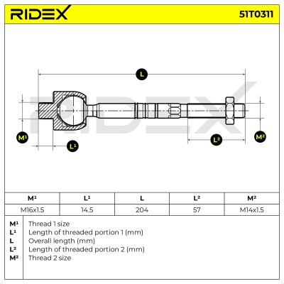Drążek kierowniczy RIDEX 51T0311 51T0311 - foto 6