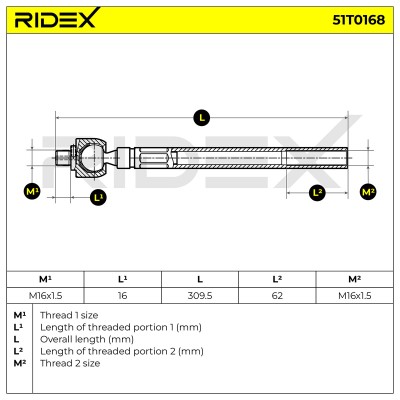 Drążek kierowniczy RIDEX 51T0168 51T0168 - foto 7