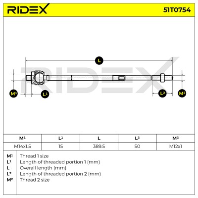 Drążek kierowniczy RIDEX 51T0754 51T0754 - foto 5