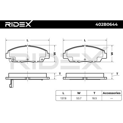 Klocki hamulcowe RIDEX 402B0644 402B0644 - foto 8