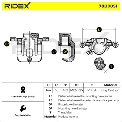 Zacisk Hamulcowy RIDEX 78B0051 78B0051 - foto 7