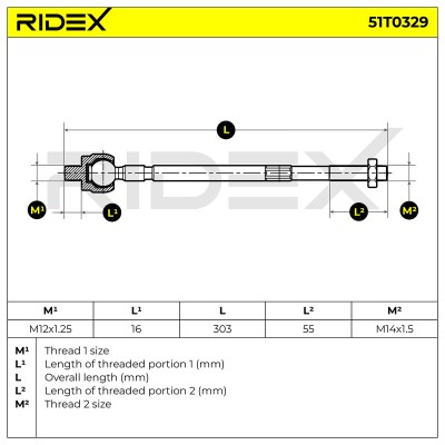 Drążek kierowniczy RIDEX 51T0329 51T0329 - foto 5