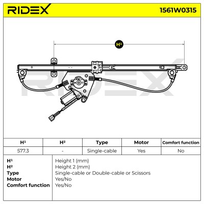 Podnośnik szyby RIDEX 1561W0315 1561W0315 - foto 6