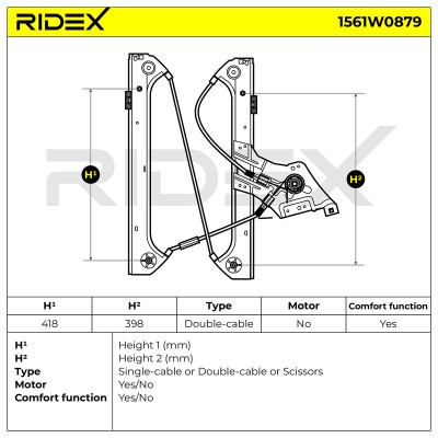 Podnośnik szyby RIDEX 1561W0879 1561W0879 - foto 5