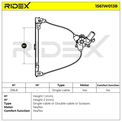 Podnośnik szyby RIDEX 1561W0138 1561W0138 - foto 6
