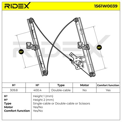 Podnośnik szyby RIDEX 1561W0058 1561W0058 - foto 6