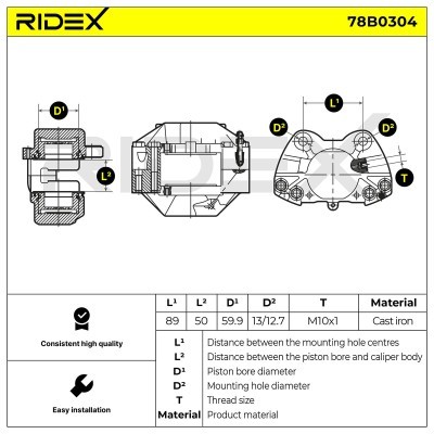 Zacisk Hamulcowy RIDEX 78B0304 78B0304 - foto 8