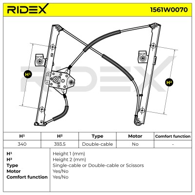 Podnośnik szyby RIDEX 1561W0070 1561W0070 - foto 6