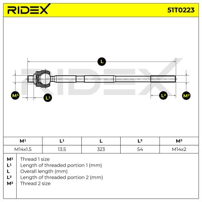 Drążek kierowniczy RIDEX 51T0223 51T0223 - foto 7