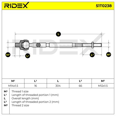 Drążek kierowniczy RIDEX 51T0238 51T0238 - foto 5