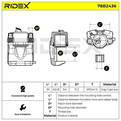 Zacisk Hamulcowy RIDEX 78B2436 78B2436 - foto 6