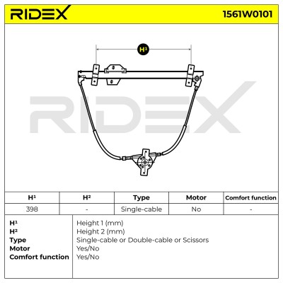 Podnośnik szyby RIDEX 1561W0101 1561W0101 - foto 5