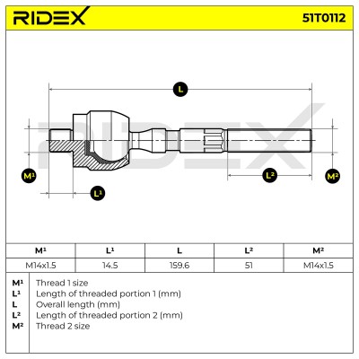 Drążek kierowniczy RIDEX 51T0112 51T0112 - foto 6